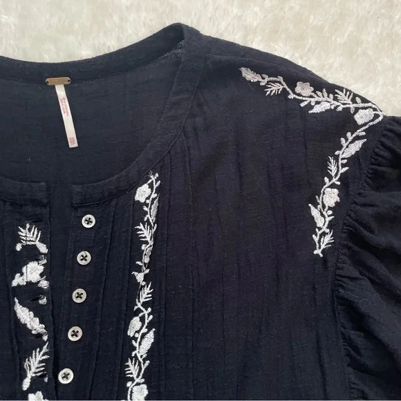 Free People Santiago black white embroidered endless summer mini dress - Picture 6 of 10